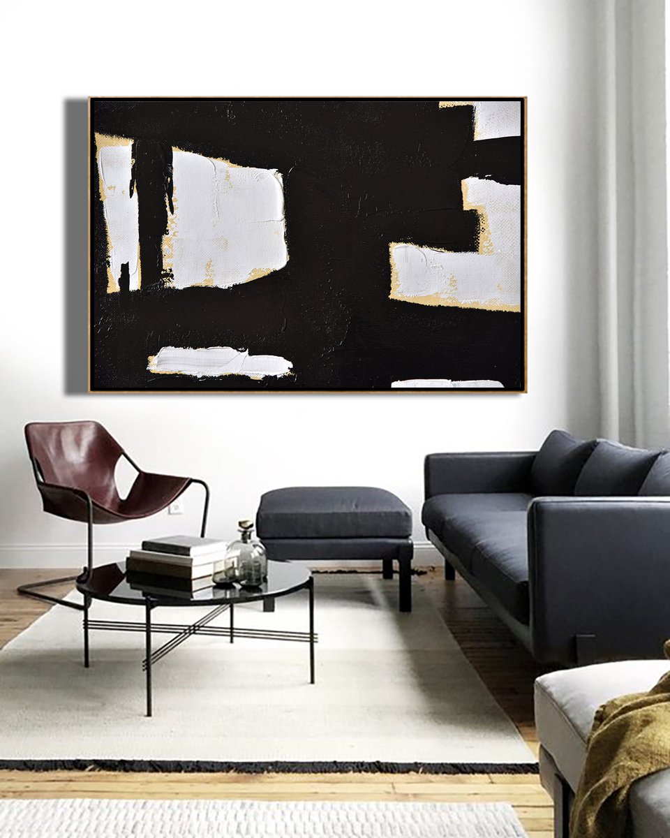 Horizontal Palette Knife Minimalist Art #C18Z